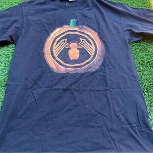 Spider-Man pumpkin black graphic tee shirt Halloween superhero